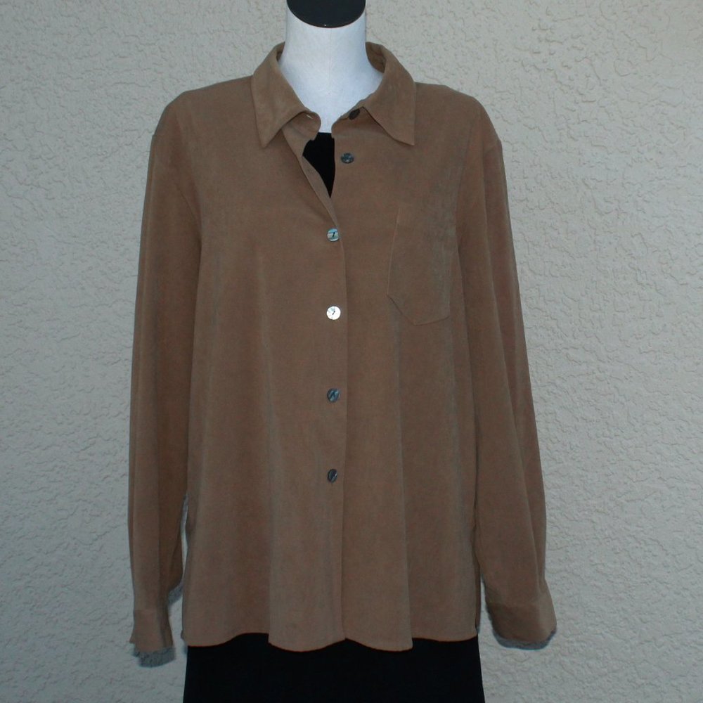 K.C. Studio Faux Suede Shirt Jacket